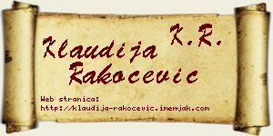 Klaudija Rakočević vizit kartica